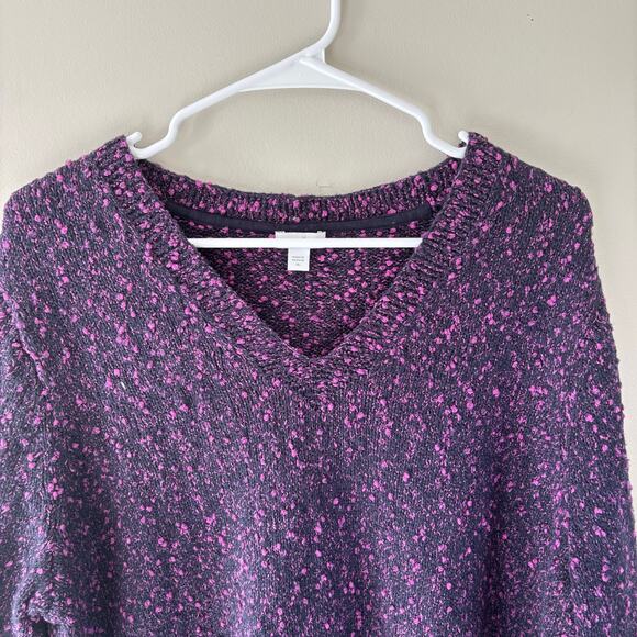 J.Jill Navy Purple Marled Tunic Sweater Casual Size XL - Picture 2 of 7